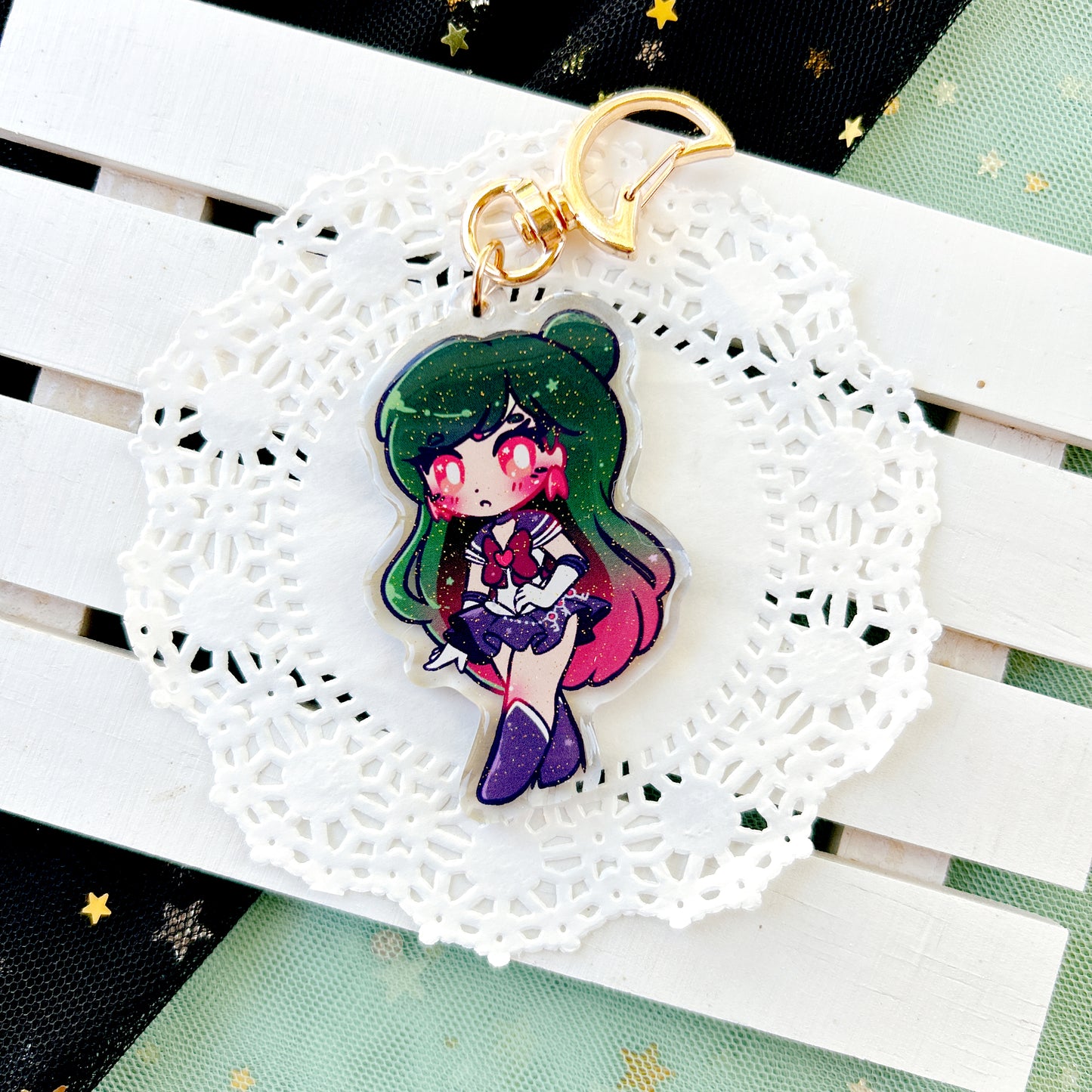 Sailor Moon 2.5" Glitter Charms (Outer Scouts)