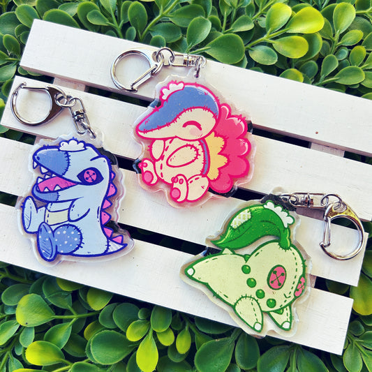 Pokémon: Johto Starter Glitter Keychains