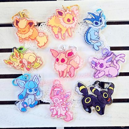 Eeveelution Plush 2.5" Glitter Charms