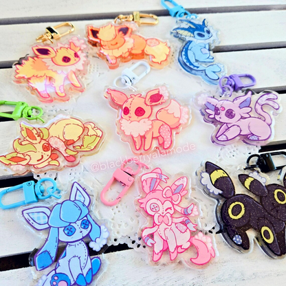 Eeveelution Plush 2.5" Glitter Charms