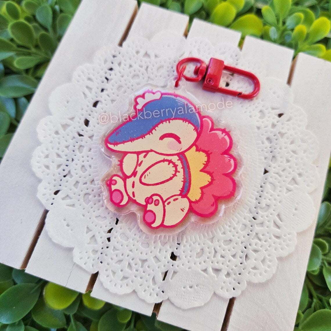 Johto Starter Glitter Keychains