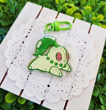 Johto Starter Glitter Keychains