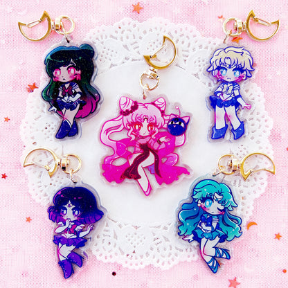 Sailor Moon 2.5" Glitter Charms (Outer Scouts)