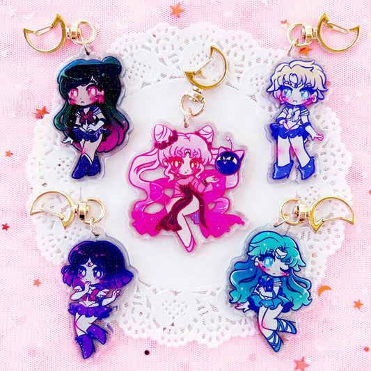 2.5" Sailor Moon: Outer Scouts Glitter Charms