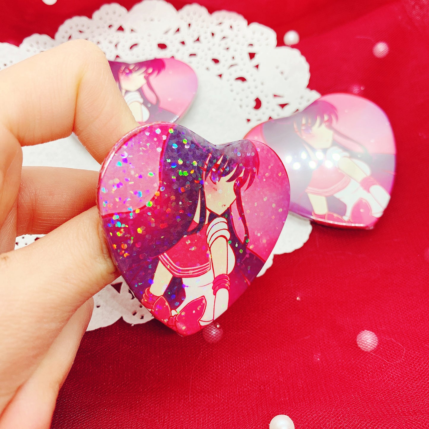 Sailor Mars Heart Button