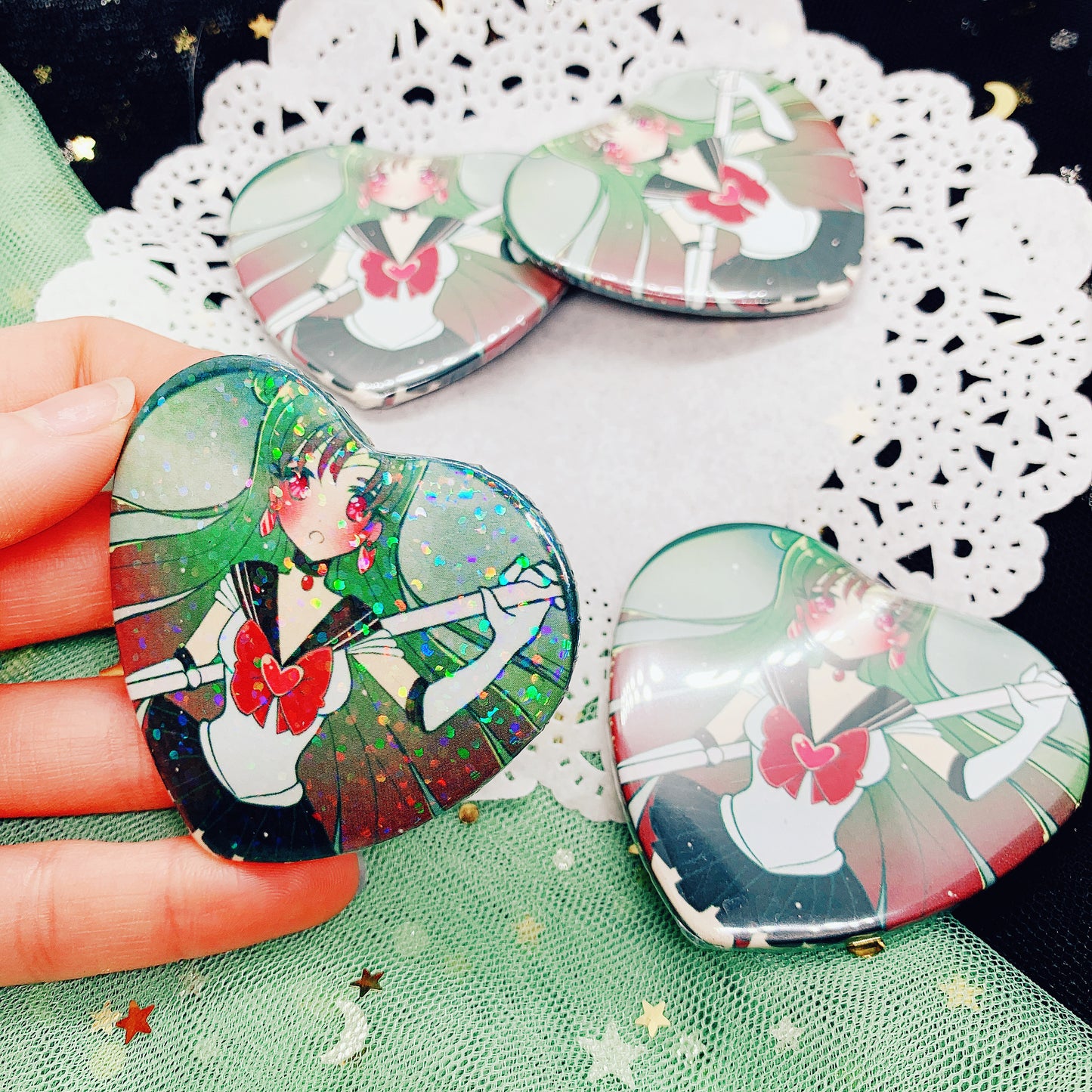 Sailor Pluto Heart Button