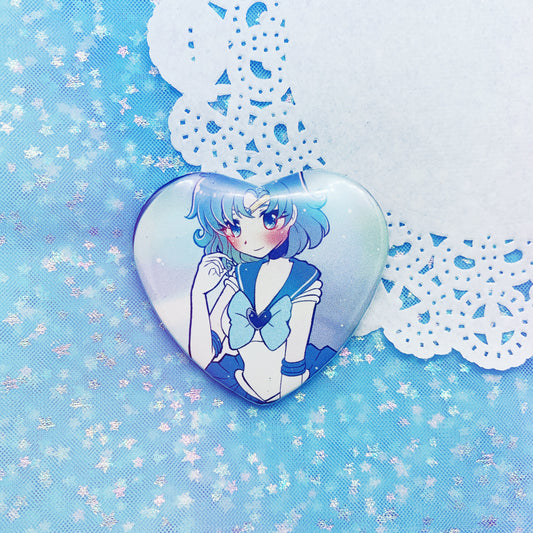 Sailor Mercury Heart Button