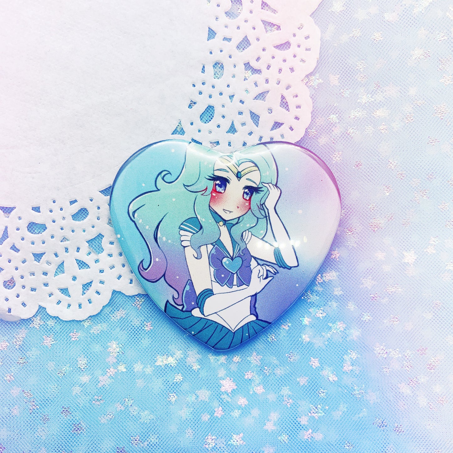 Sailor Neptune Heart Button