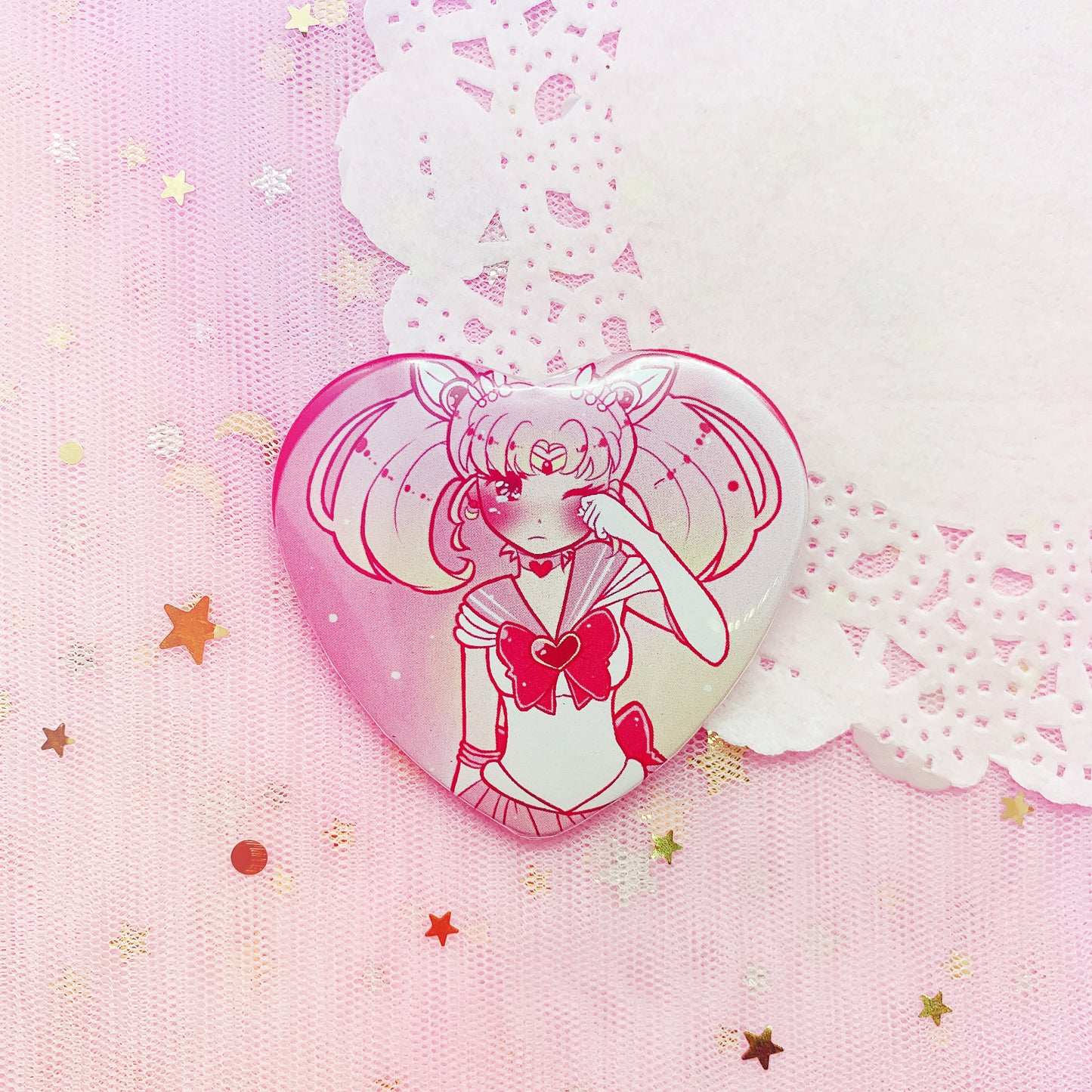 Sailor Chibi Moon Heart Button