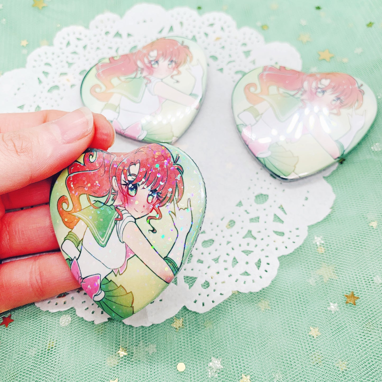 Sailor Jupiter Heart Button