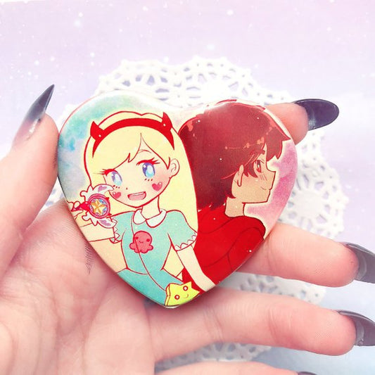 Star & Marco Heart Button