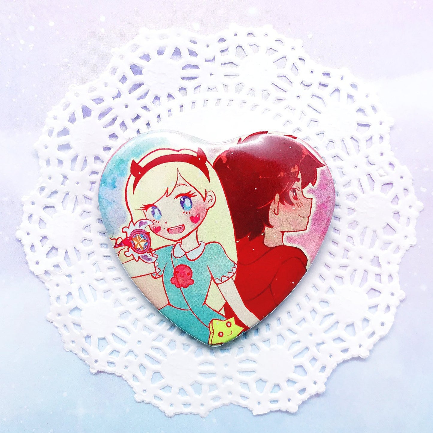 Star & Marco Heart Button